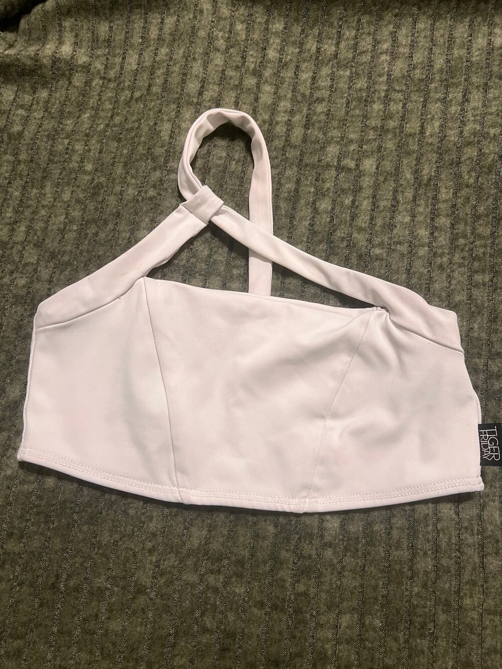 Tiger Friday High Drama Crop Top Adult XS Grayish White Dancewear